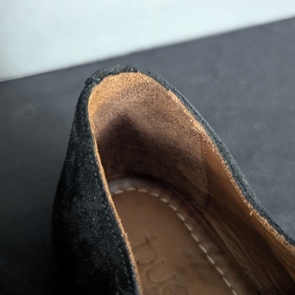 Bueno Black Leather Suede Oxford Flats 10 NWOT Workwear Goth Timeless NEW - Picture 14 of 16